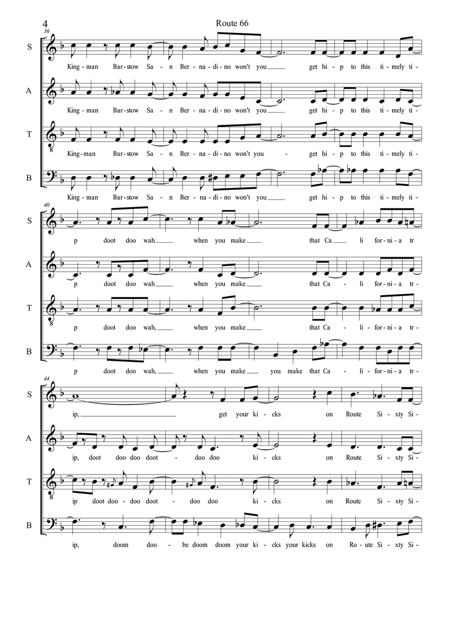Route 66 Route 66 4-Part scores gallery preview page 4