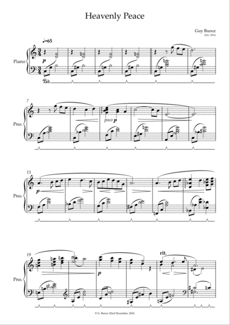 Heavenly Peace Piano Solo scores gallery preview page 1