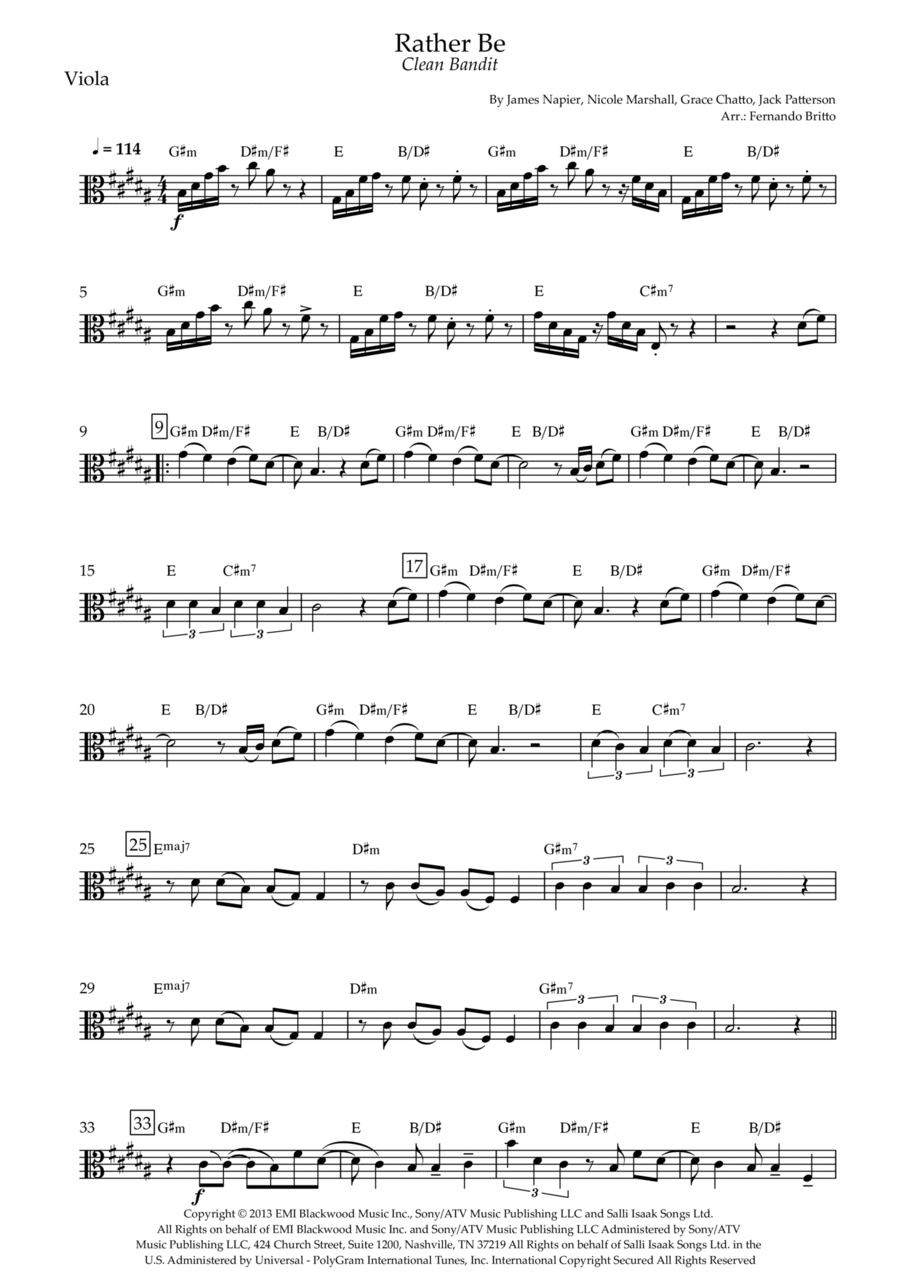 Every Breath You Take Viola Solo scores gallery preview page 1