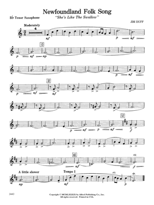 Newfoundland Folk Song: B-flat Tenor Saxophone