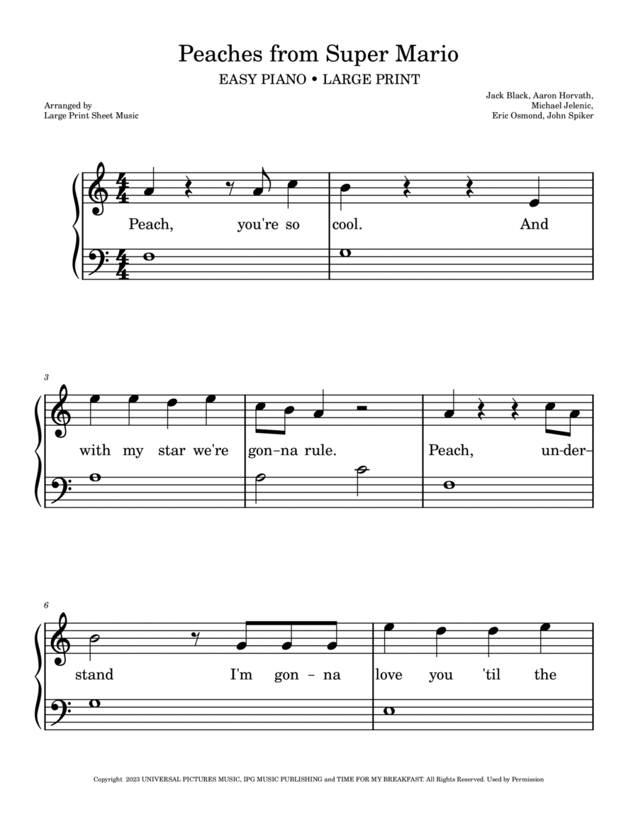 Peaches Peaches Piano Method scores gallery preview page 1