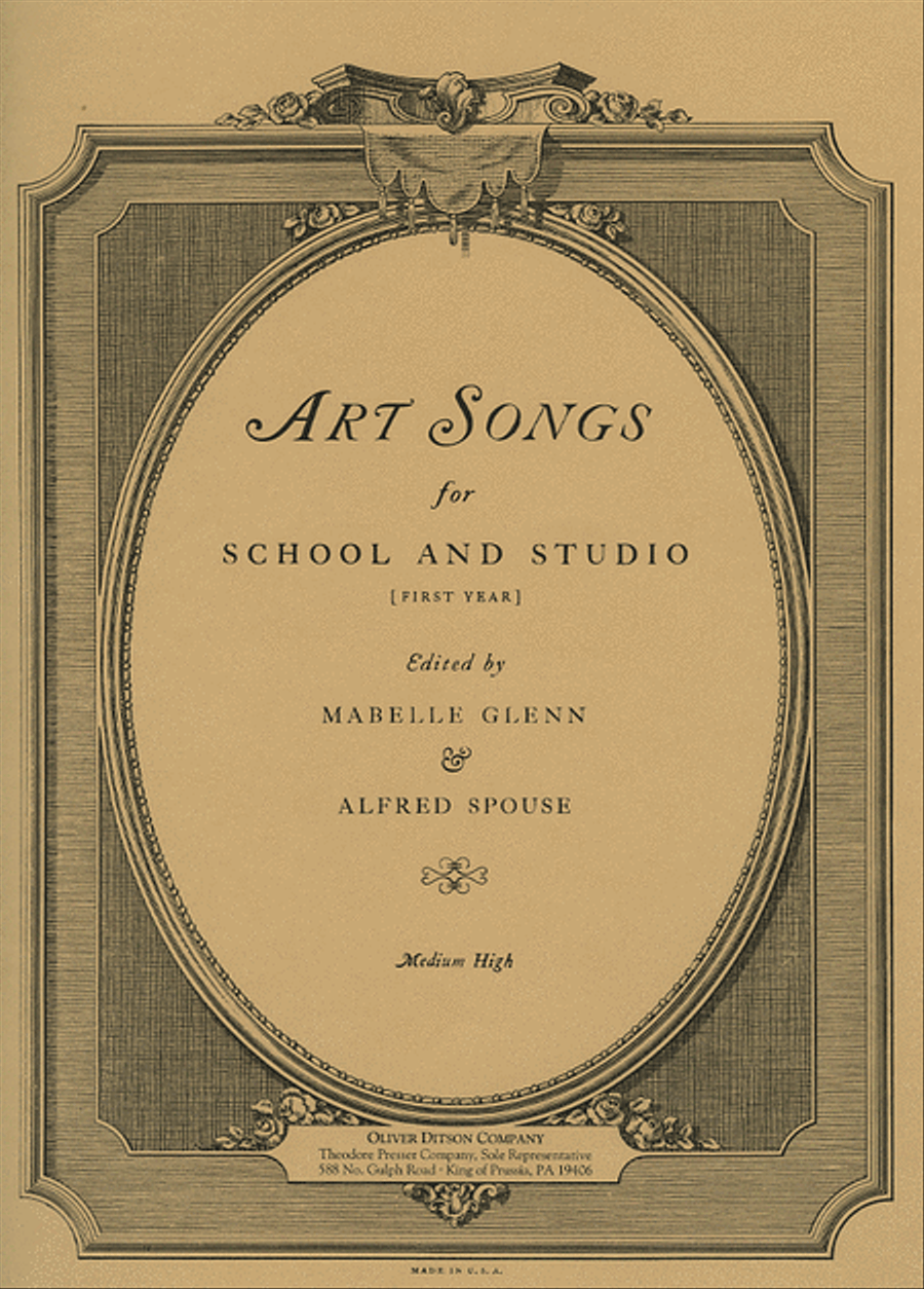 Art Songs for School and Studio Chamber Music scores gallery preview page 1