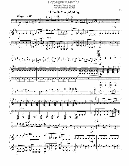 Romeo and Juliet Suite No. 1, Op. 64 for Euphonium and Piano