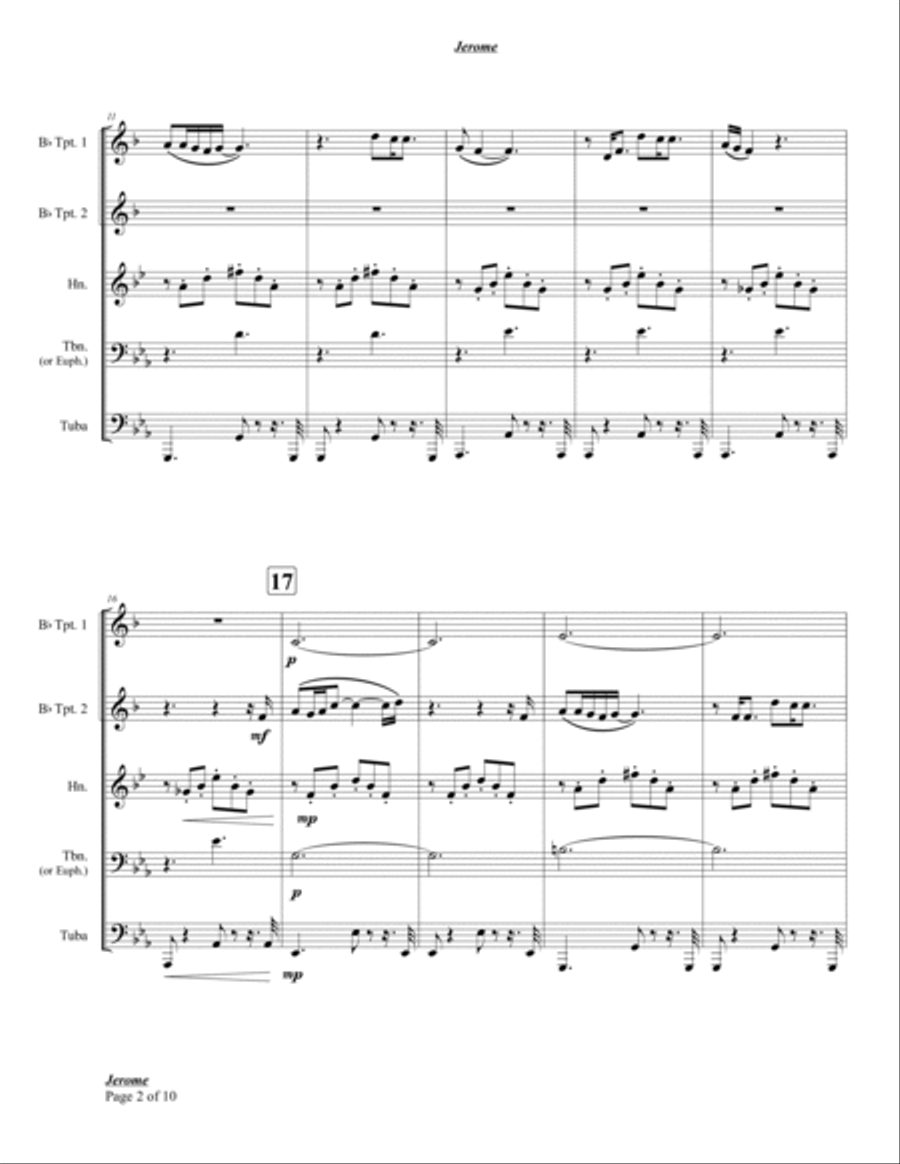 Jerome Brass Quintet scores gallery preview page 2