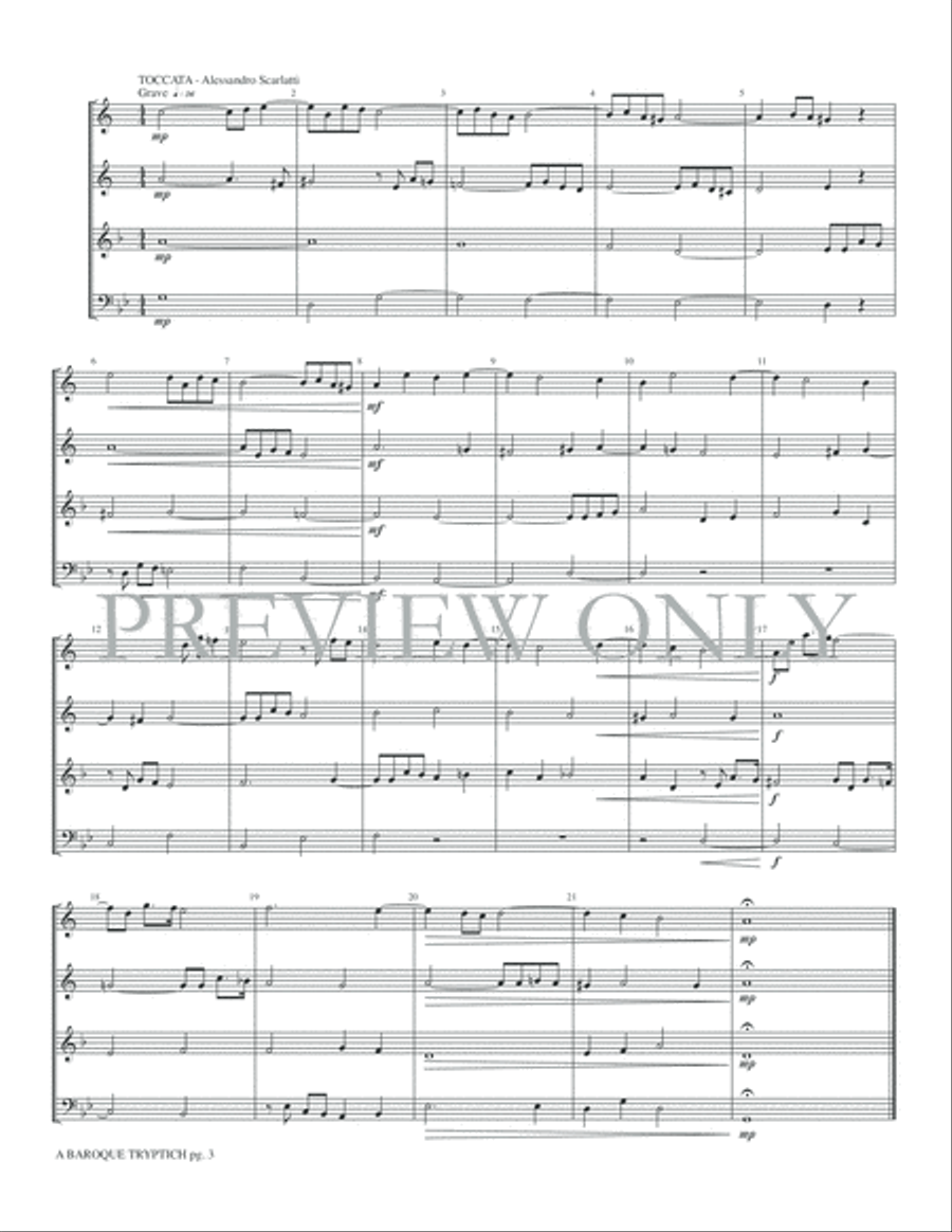 A Baroque Tryptich A Baroque Tryptich Brass Quartet scores gallery preview page 5