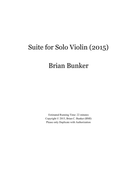 Suite for Solo Violin image number null