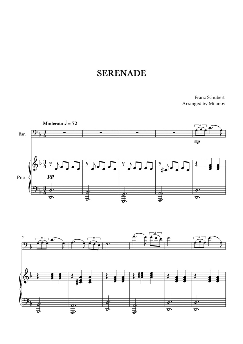 Serenade | Schubert | Bassoon | Piano image number null