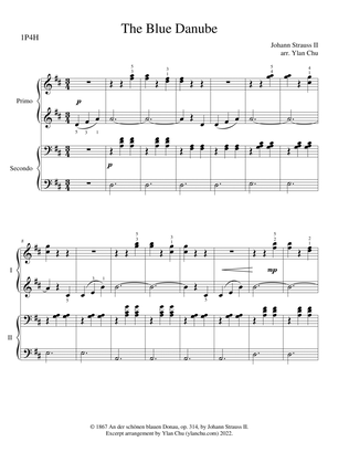 The Blue Danube (Piano Duet / Easy Piano and Teacher Parts / Piano 4 Hands / Beginner-Intermediate D