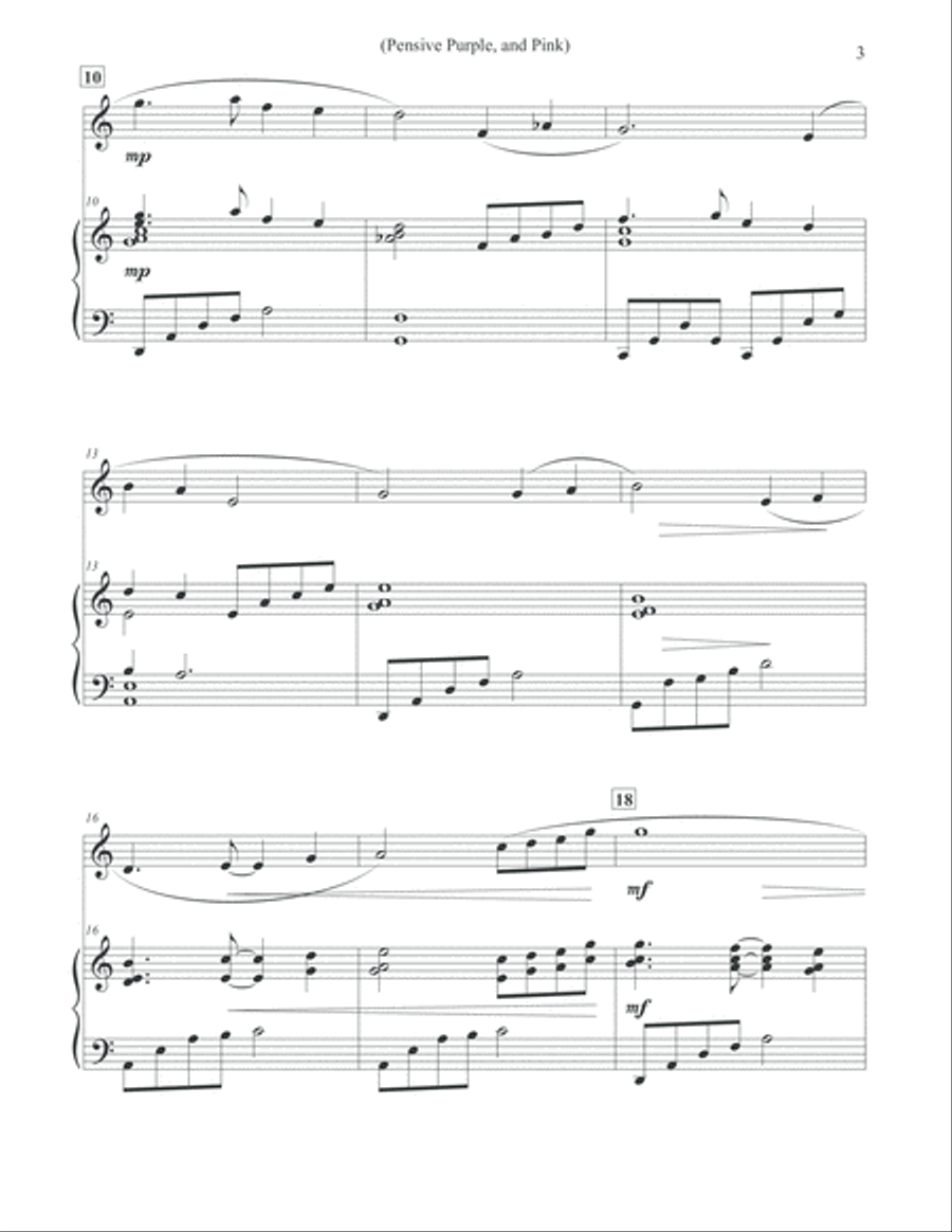 Pensive, Purple, and Pink - Flute & Piano Flute Solo scores gallery preview page 3
