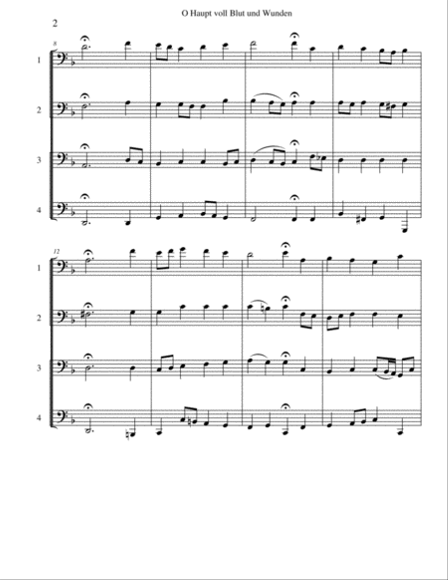 O Haupt Voll Blut Und Wunden Brass Ensemble scores gallery preview page 2