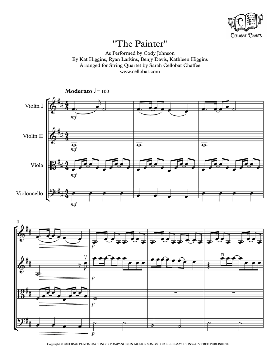 The Painter String Quartet scores gallery preview page 1
