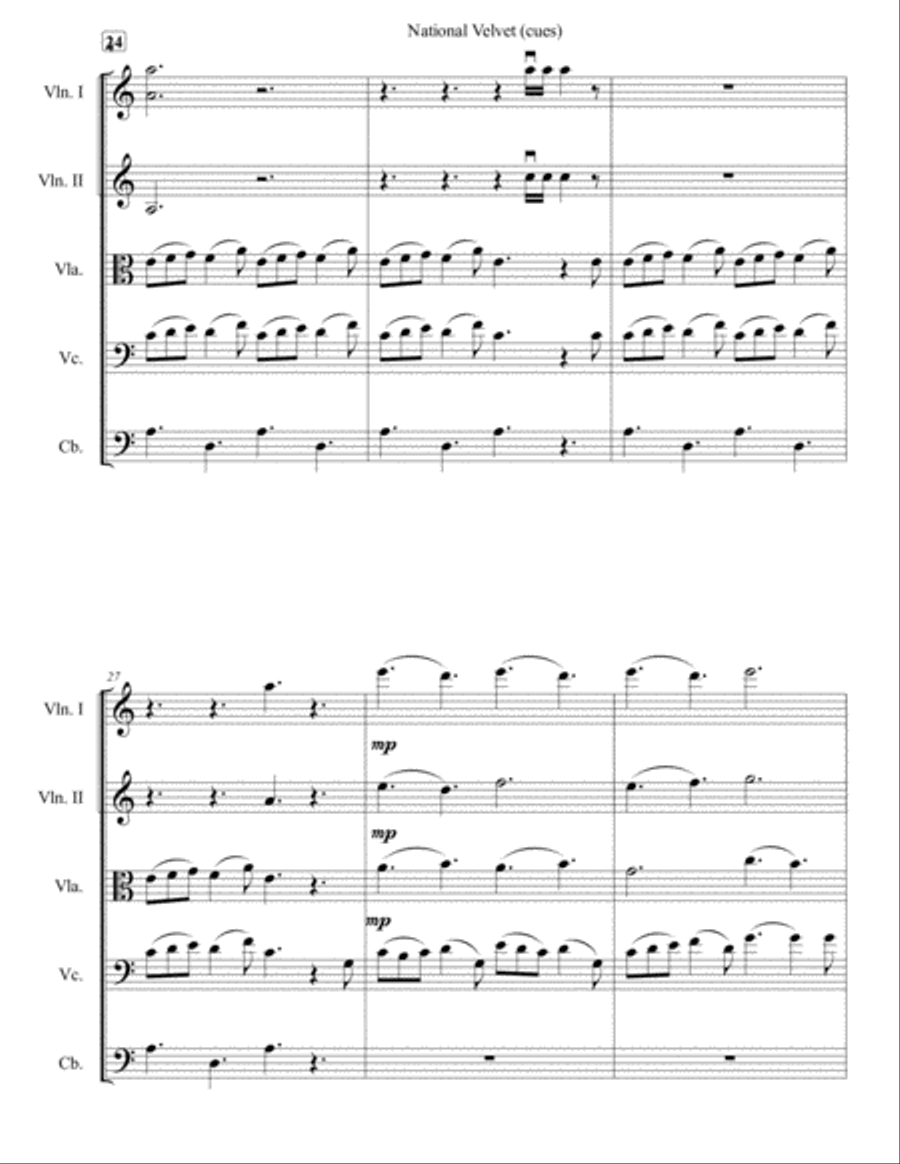 National Velvet (cues) String Orchestra scores gallery preview page 5