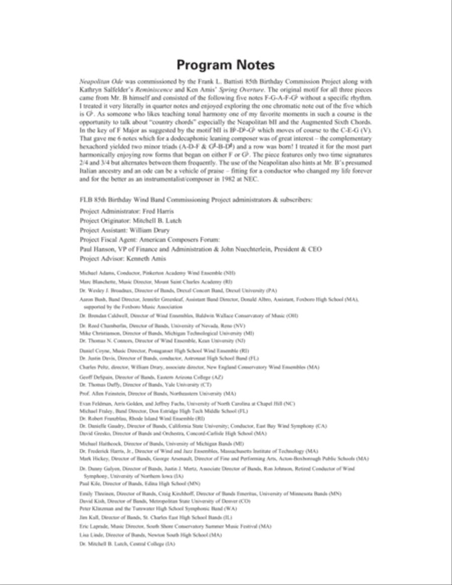 Neapolitan Ode - Conductor Score (Full Score) Concert Band scores gallery preview page 2