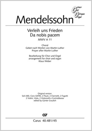 Book cover for In thy mercy grant us peace (Verleih uns Frieden gnadiglich)