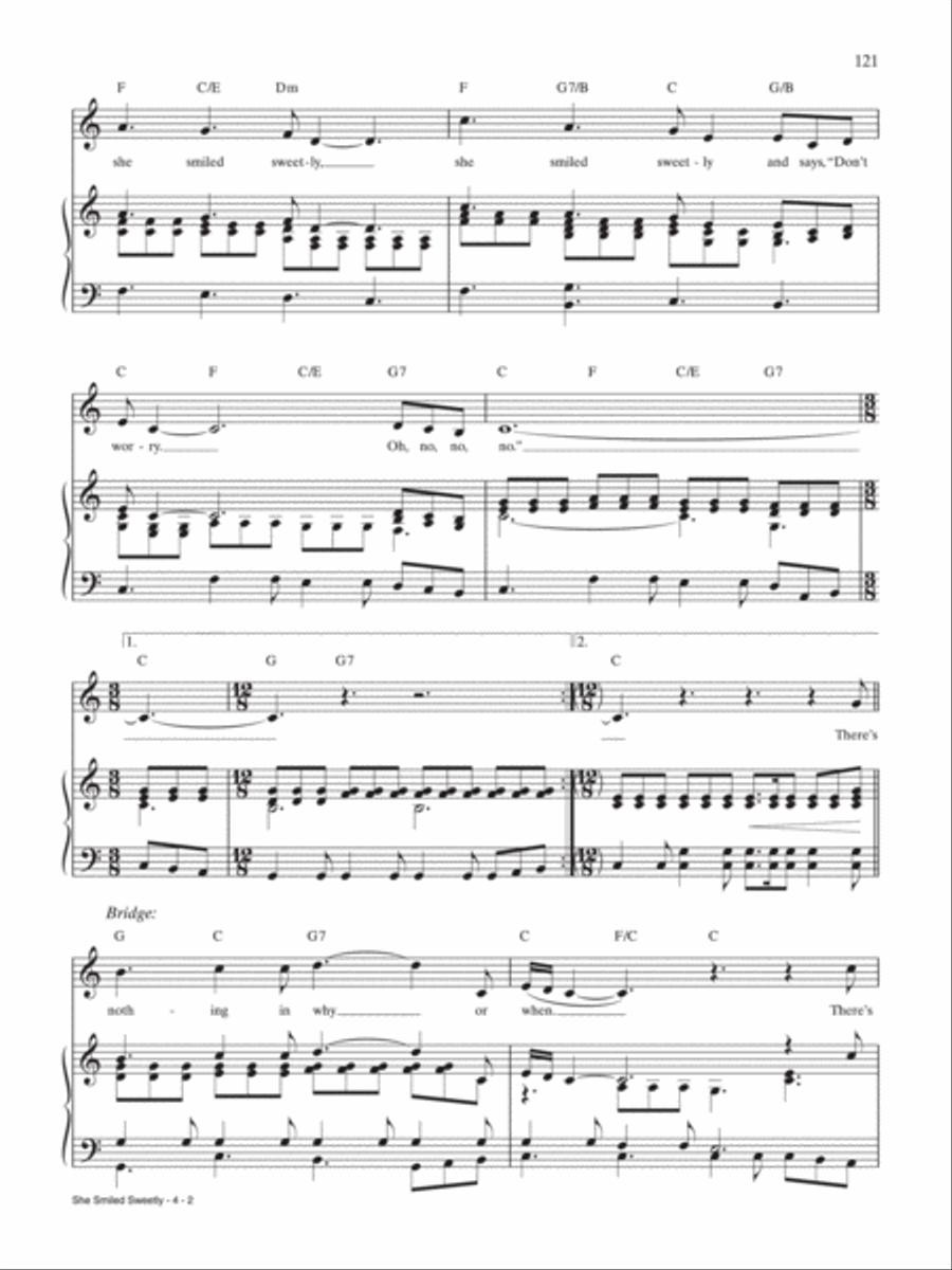 She Smiled Sweetly Piano, Vocal, Guitar scores gallery preview page 2