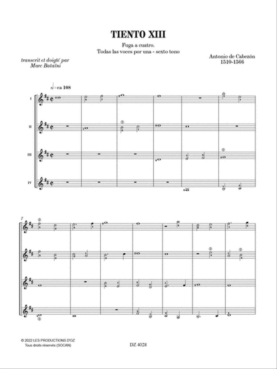 Tiento XIII Guitar Ensemble scores gallery preview page 2
