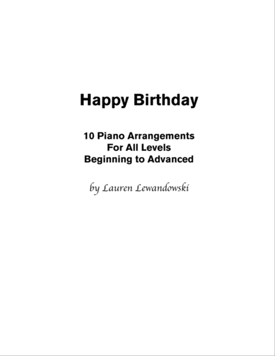 Happy Birthday - 10 Arrangements for All Levels Piano Method scores gallery preview page 1