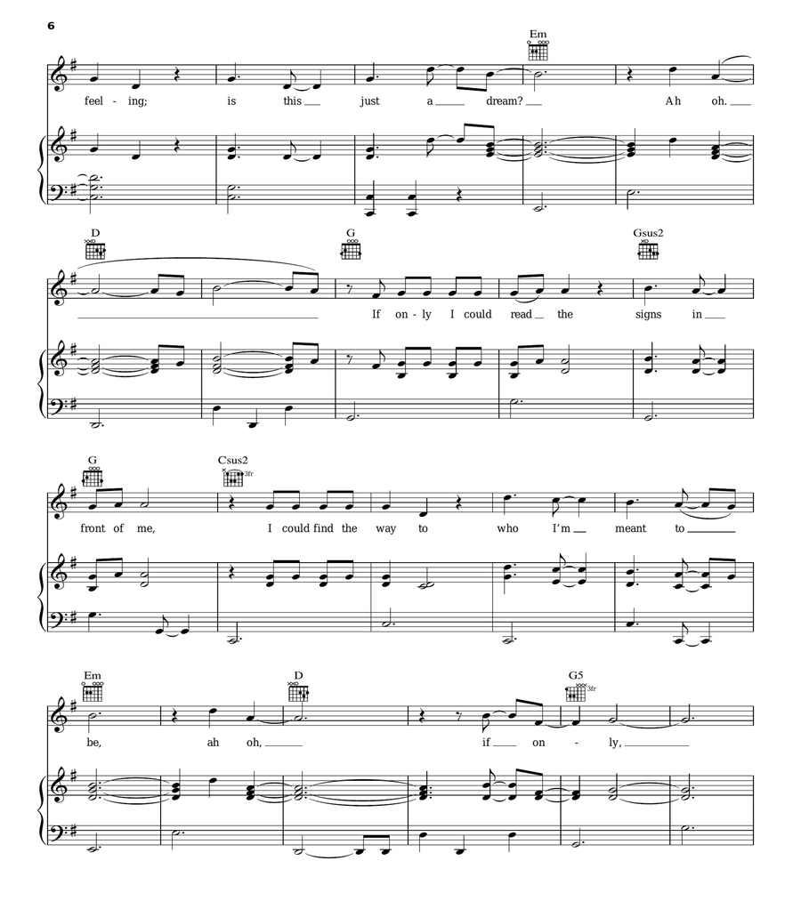 If Only (from Disney's Descendants) Piano, Vocal, Guitar scores gallery preview page 6