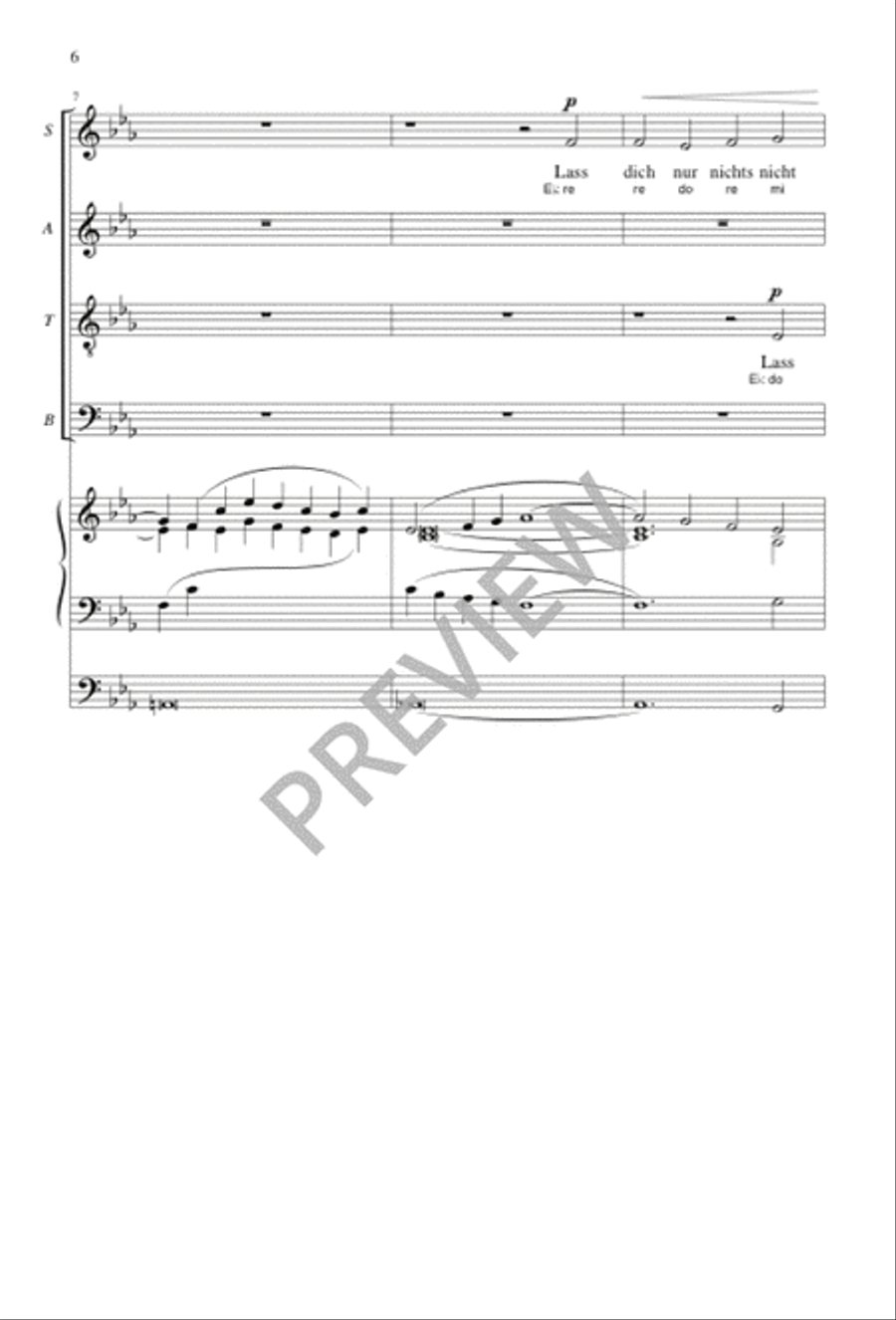 Geistliches Lied, Op. 30: Lass Dich Nur Nichts Nicht Dauren 4-Part scores gallery preview page 5