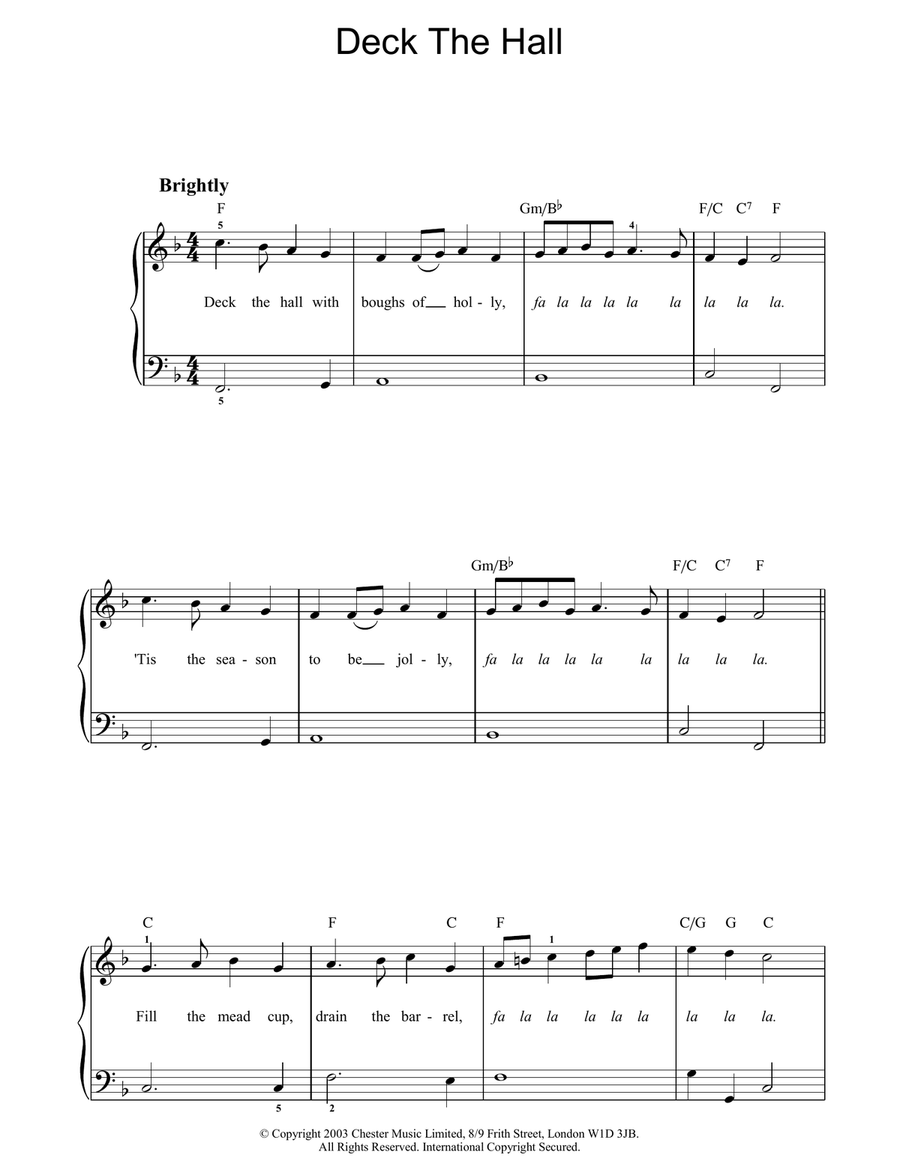 Deck The Hall Piano Solo scores gallery preview page 1