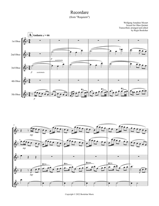 Recordare (from "Requiem") (F) (Oboe Quintet)