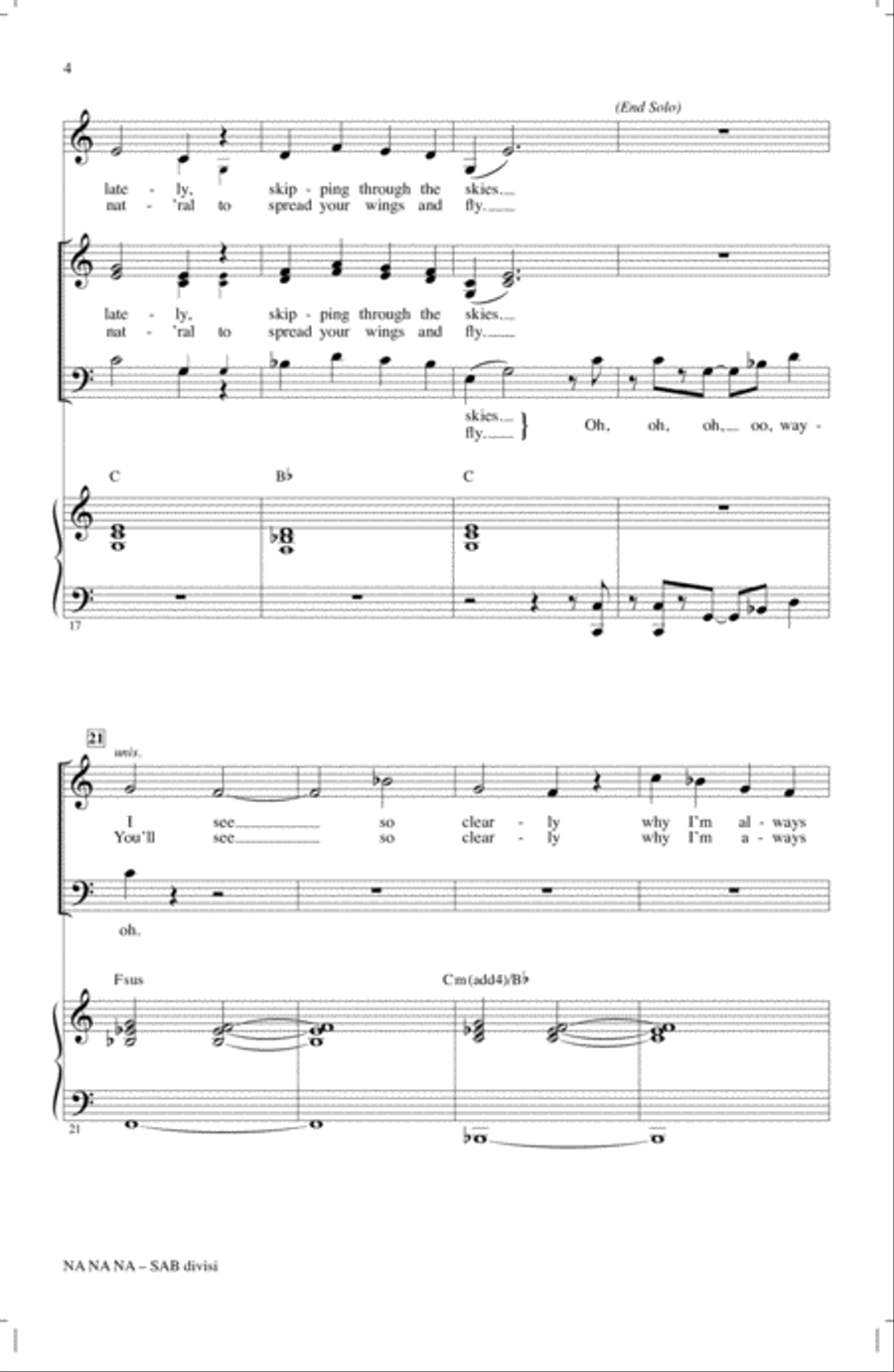 Na Na Na (arr. Mac Huff) 3-Part scores gallery preview page 3