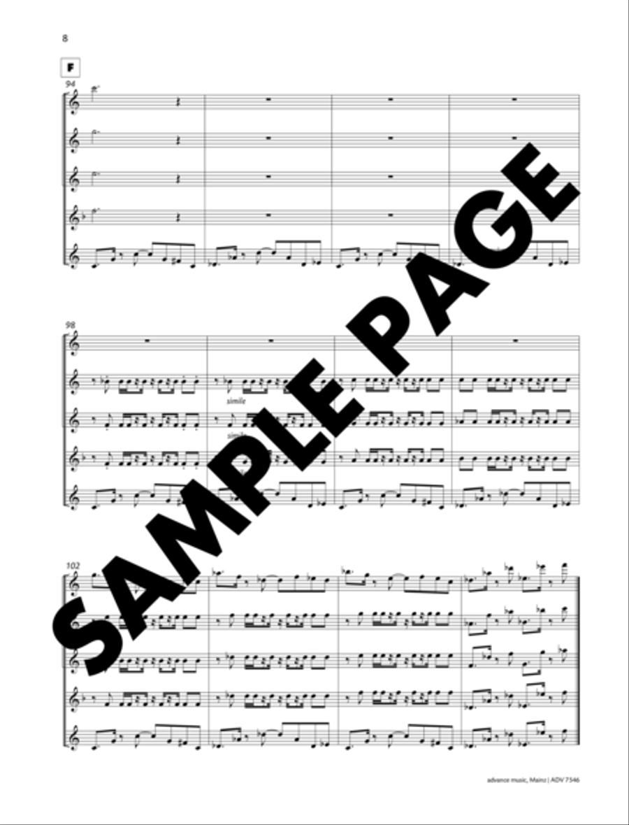 Easy Driving Easy Driving Saxophone Quintet scores gallery preview page 8
