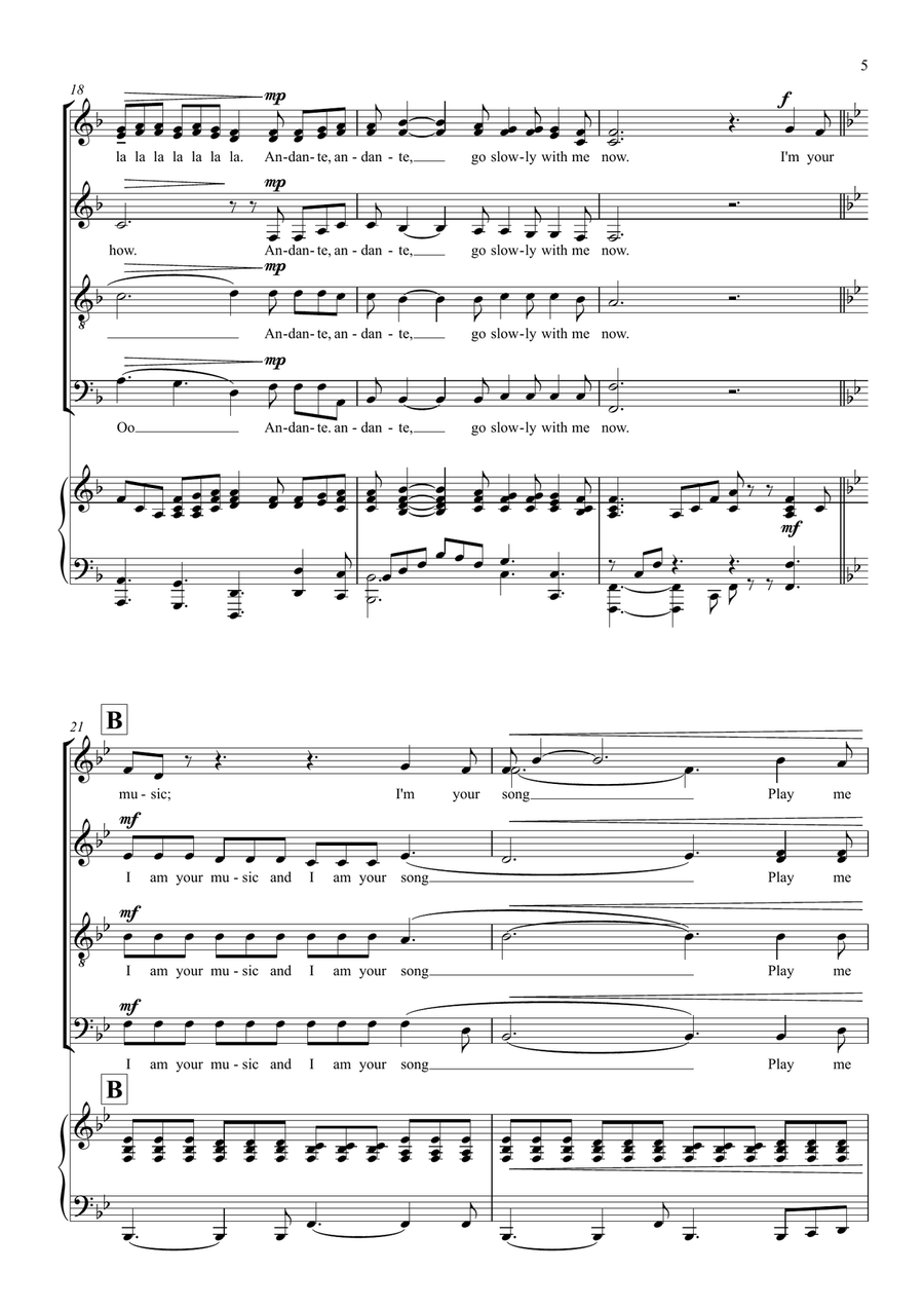 Andante, Andante Andante, Andante 4-Part scores gallery preview page 5