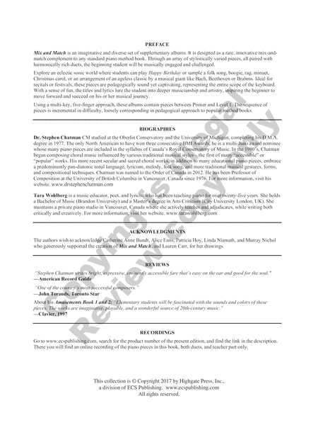 Mix and Match: Performance Book: Primer Level image number null