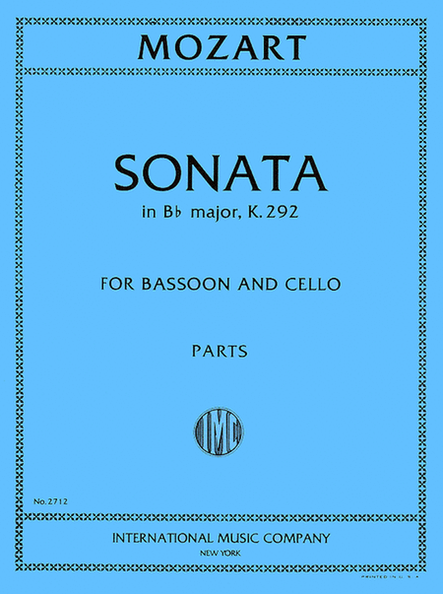 Sonata In B Flat Major, K. 292 For Bassoon & Cello