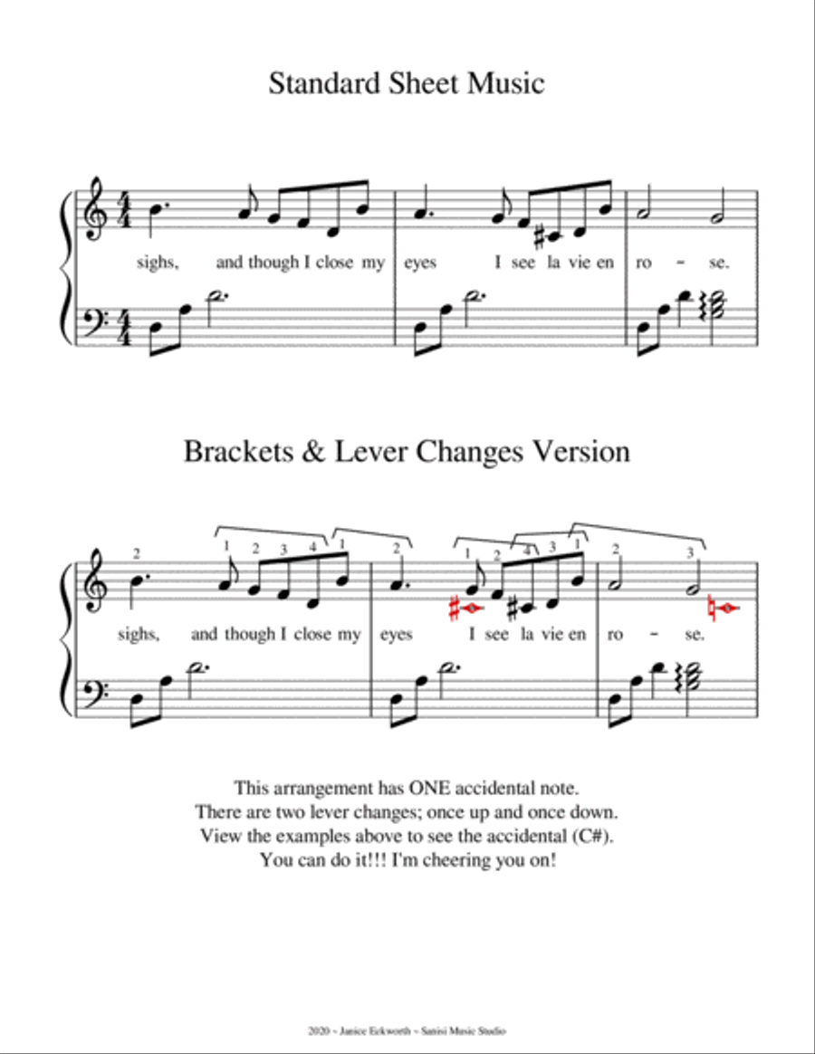 La Vie En Rose Harp scores gallery preview page 2