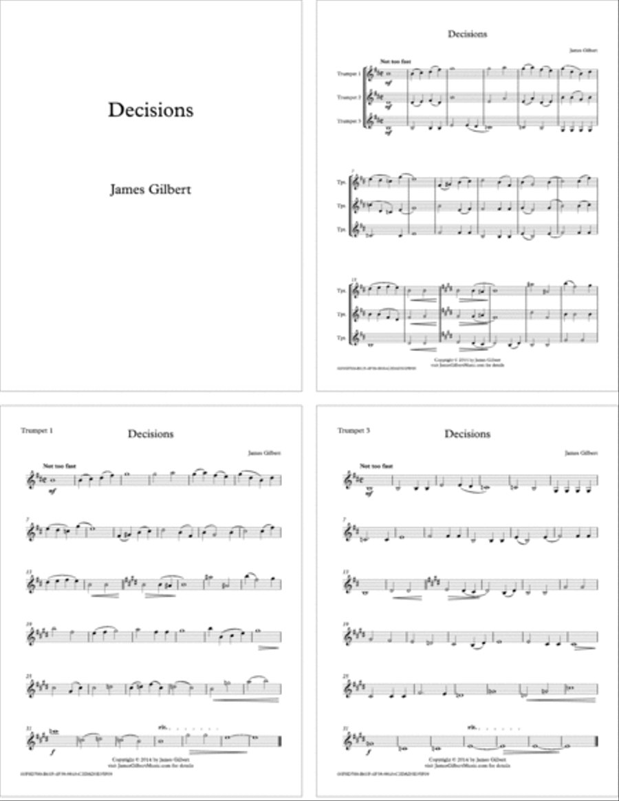Decisions Decisions Brass Ensemble scores gallery preview page 1