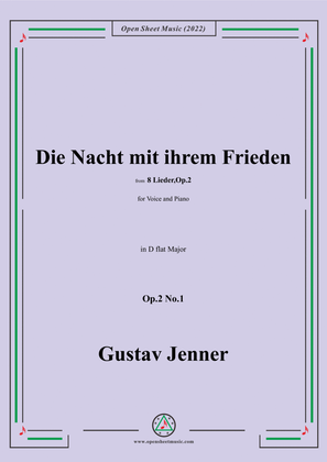 Book cover for Jenner-Die Nacht mit ihrem Frieden,in D flat Major,Op.2 No.1