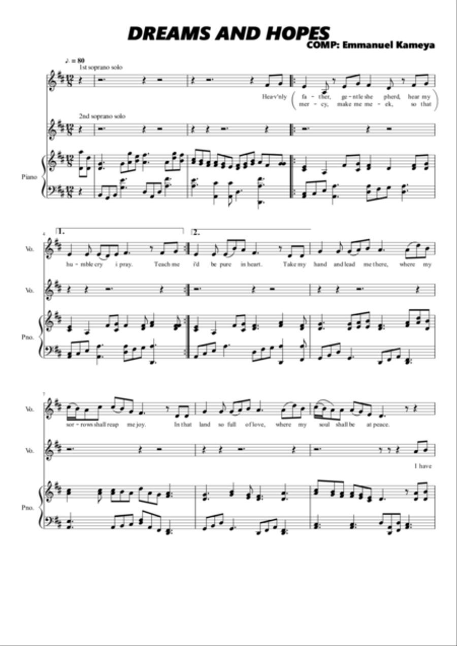 HOPES AND DREAMS Vocal Duet scores gallery preview page 1