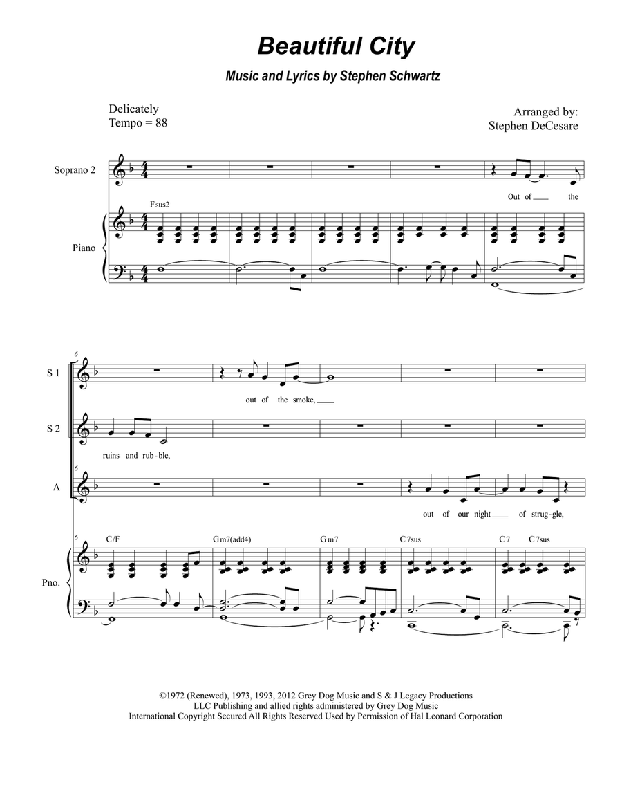 Beautiful City Beautiful City SSA scores gallery preview page 1