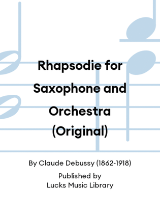Book cover for Rhapsodie for Saxophone and Orchestra (Original)