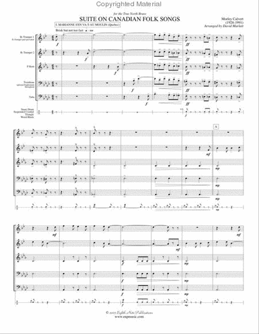 Suite on Canadian Folk Songs Brass Ensemble scores gallery preview page 2