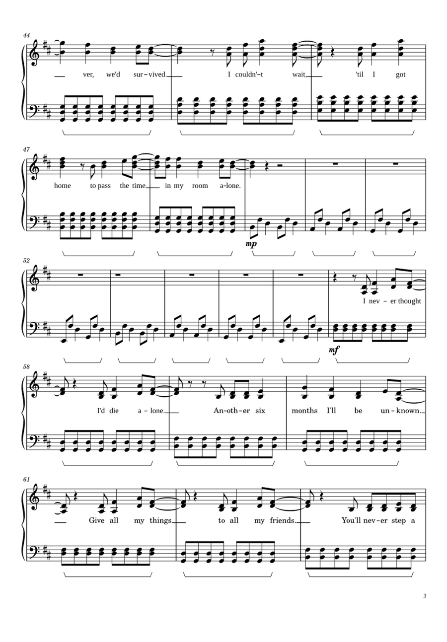 Adam's Song Easy Piano scores gallery preview page 3