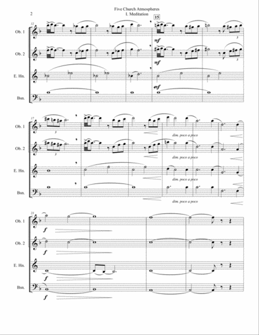 Five Church Atmospheres Five Church Atmospheres Woodwind Quartet scores gallery preview page 2