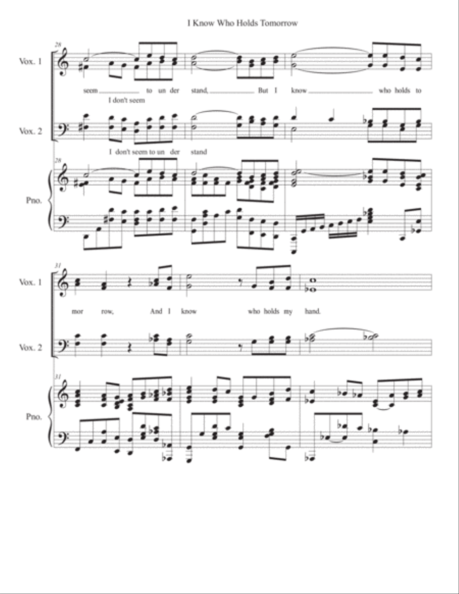 I Know Who Holds Tomorrow Choir scores gallery preview page 6