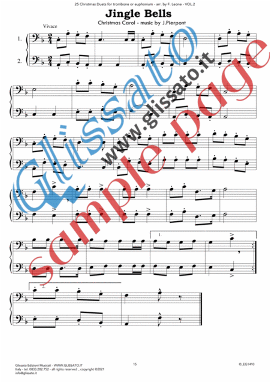 25 Christmas Duets for Trombone or Euphonium - VOL.2 Trombone Duet scores gallery preview page 3