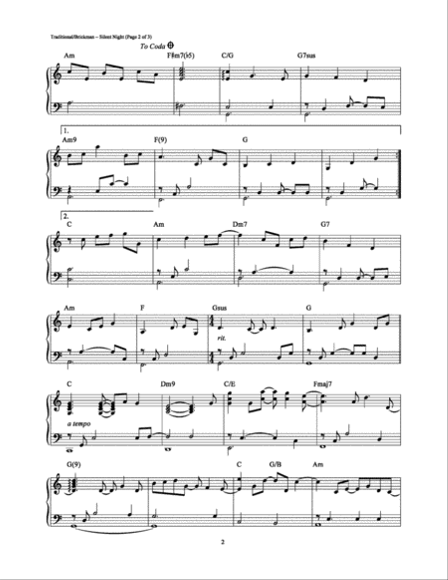 Silent Night Silent Night Piano Solo scores gallery preview page 2