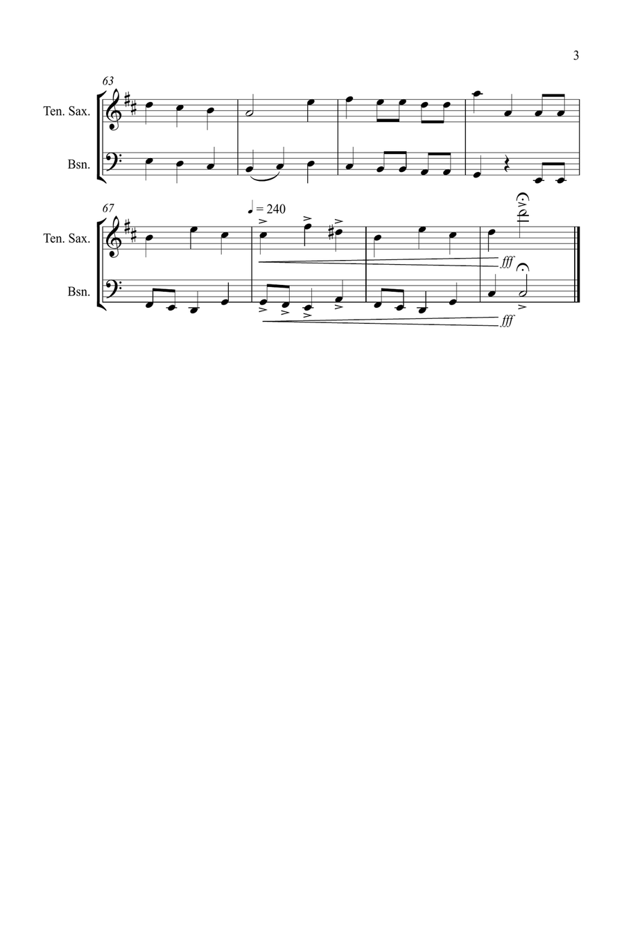We Wish you a Merry Christmas for Tenor Saxophone and Bassoon Duet Woodwind Duet scores gallery preview page 3