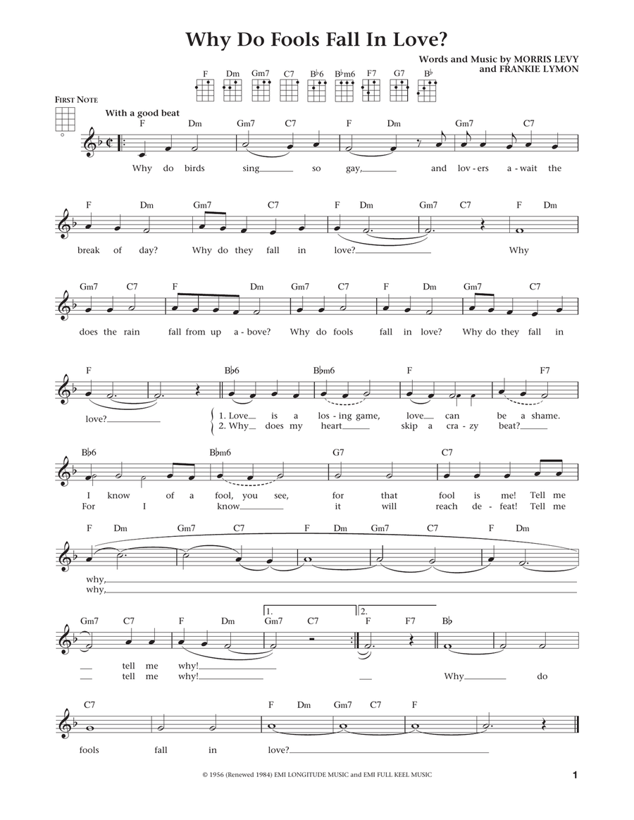 Why Do Fools Fall In Love (from The Daily Ukulele) (arr. Liz and Jim Beloff) Ukulele scores gallery preview page 1