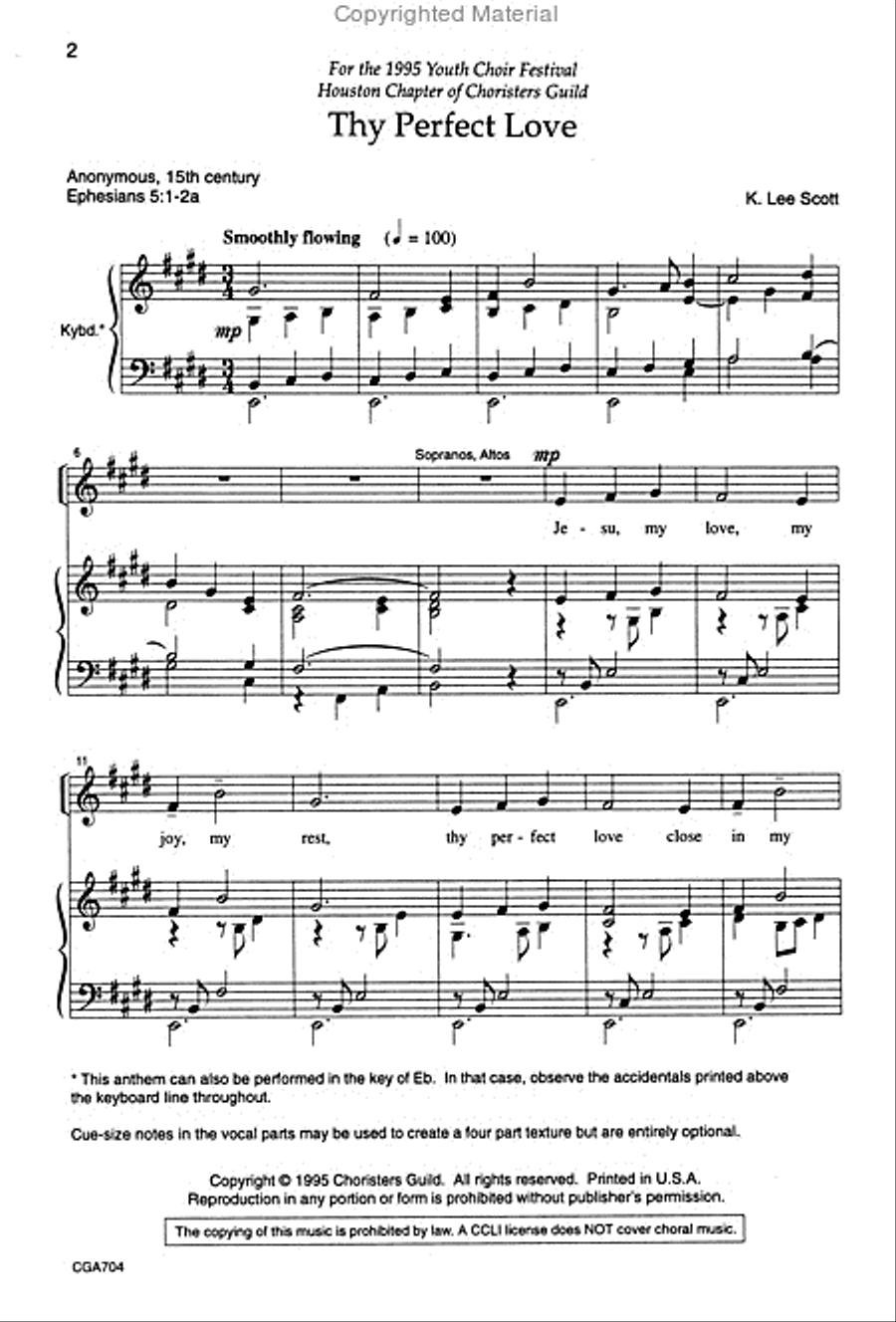 Thy Perfect Love Thy Perfect Love 4-Part scores gallery preview page 2