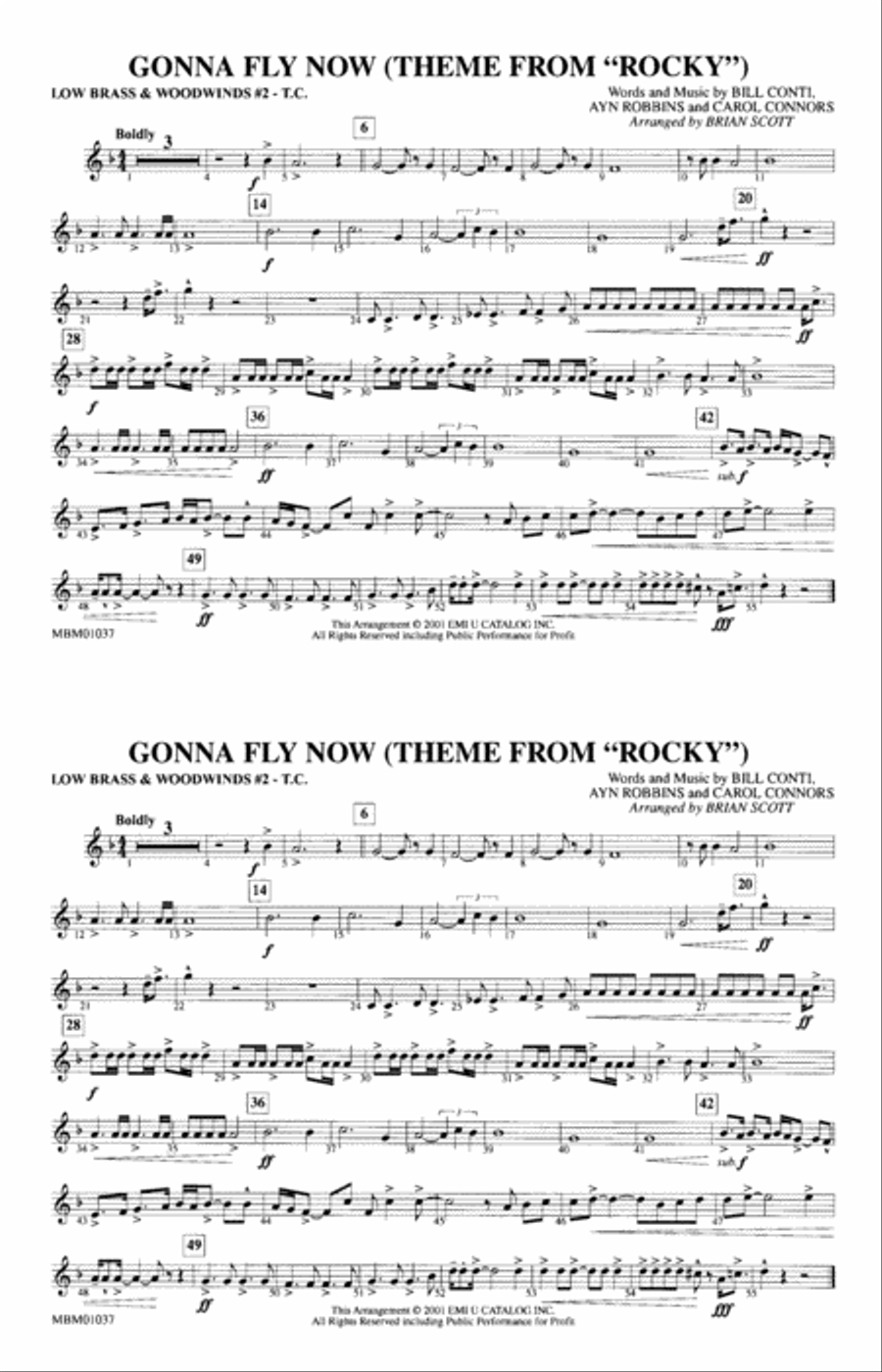 Gonna Fly Now (Theme from Rocky): Low Brass & Woodwinds #2 - Treble Clef Marching Band scores gallery preview page 1