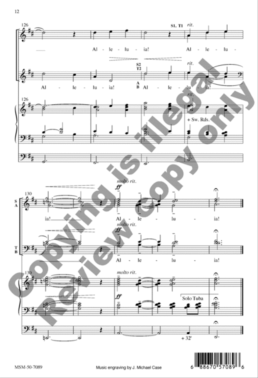 Love's Redeeming Work Is Done 4-Part scores gallery preview page 12