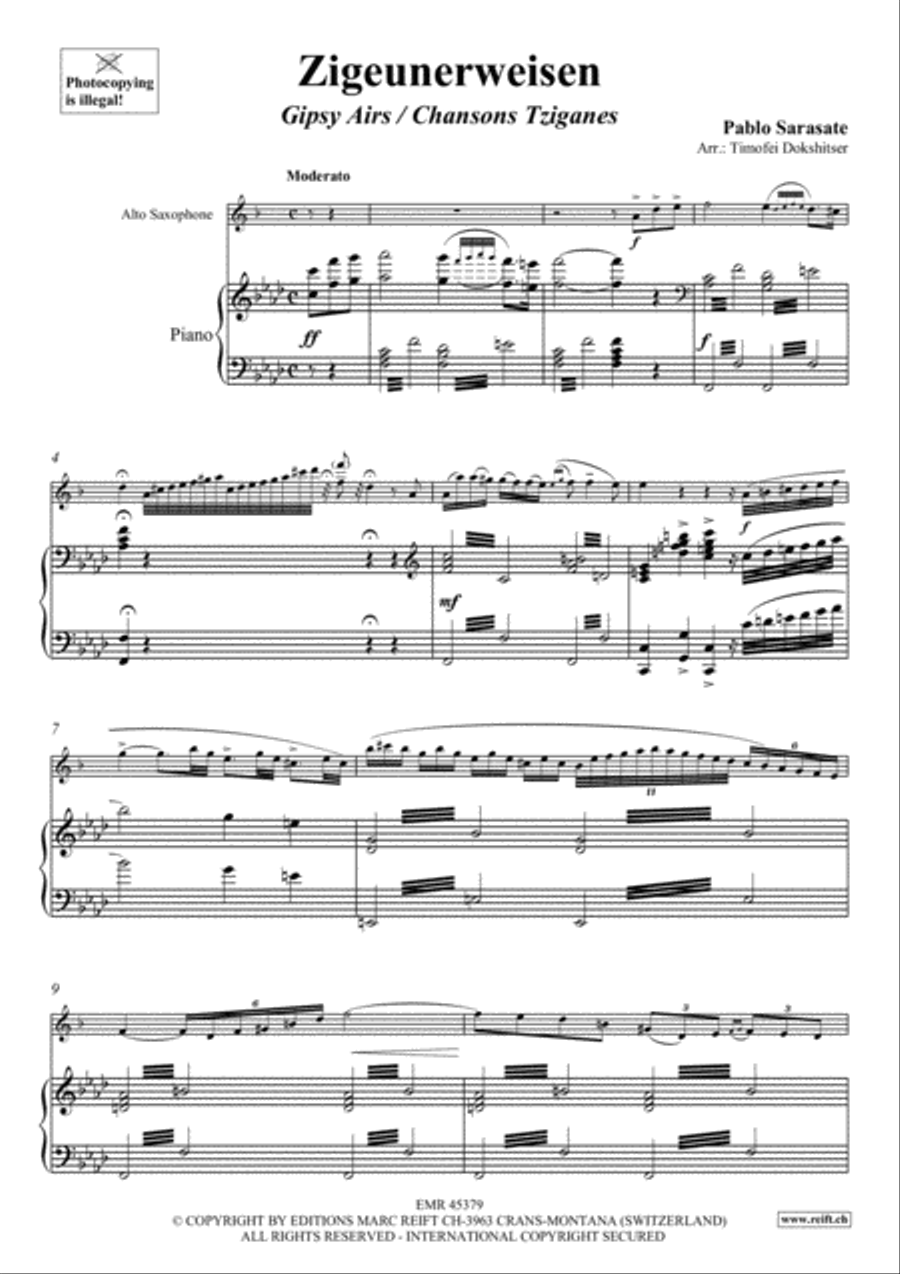 Zigeunerweisen Alto Saxophone scores gallery preview page 4