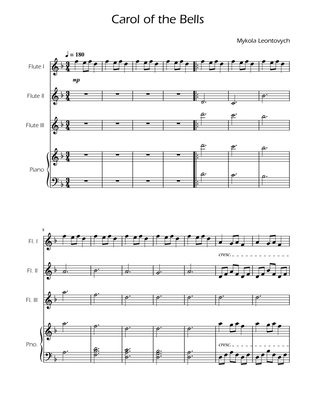 Book cover for Carol of the Bells - Flute Trio w/ Piano