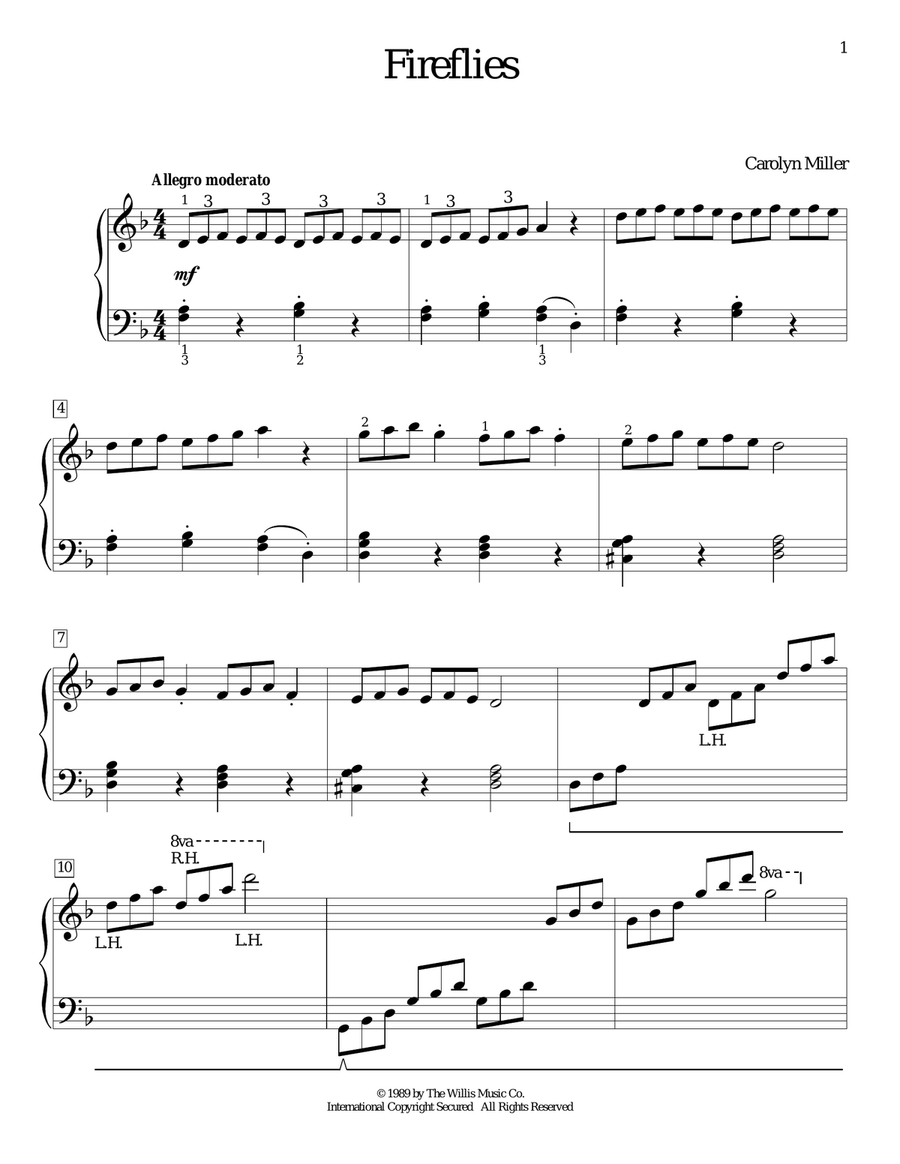 Fireflies Piano Method scores gallery preview page 1